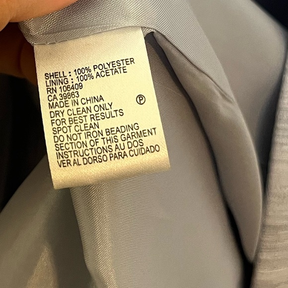 Tahari Arthur S. Levine LUXE Embellished Collar Heathered Blue Long Jacket Sz 12 - Picture 6 of 7